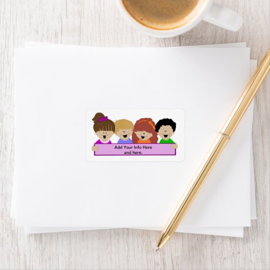 Schattigee Kinder kinderopvang Mailing Labels (Insitu)