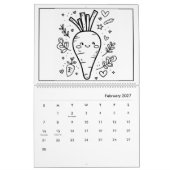 Schattigee Kinder kleurenkalender Kalender (Feb 2027)