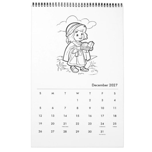 Schattigee Kinder kleurkalender Kalender (Dec 2027)