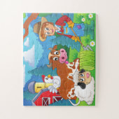 Schattigee Kinder Kleurrijke Boerderijdieren en Bo Legpuzzel (Verticaal)