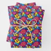 Schattigee kinder komische pop tegelpatroon inpakpapier vel (In situ)