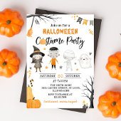 Schattigee Kinder kostuum Halloween Party Invitati Kaart