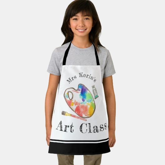 Schattigee kinder kunstklasse aangepaste verf schort (Insitu)