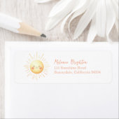 Schattigee Kinder lachende Waterverf zon retouradr Etiket (Insitu)