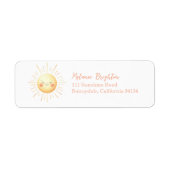 Schattigee Kinder lachende Waterverf zon retouradr Etiket (Voorkant)