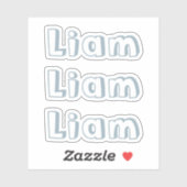 Schattigee Kinder leisteen blauw naam Sticker (Vel)