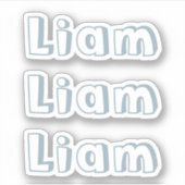 Schattigee Kinder leisteen blauw naam Sticker (Voorkant)