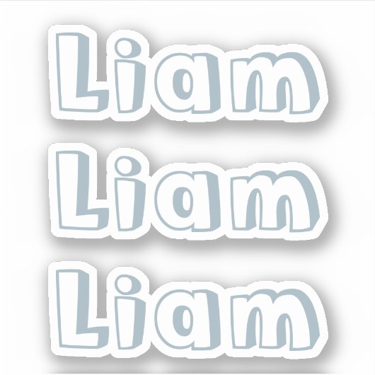 Schattigee Kinder leisteen blauw naam Sticker (Voorkant)