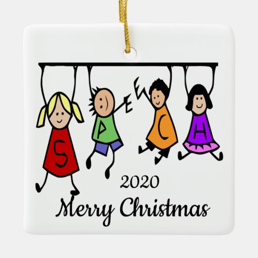 Schattigee Kinder logopedist Word Custom Dated Keramisch Ornament (Voorkant)