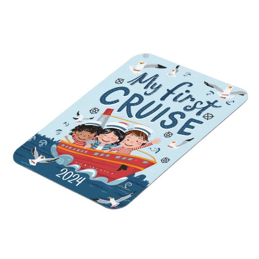 Schattigee Kinder Mijn eerste cruise op maat Magneet (Linkerzijde)