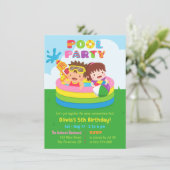 Schattigee Kinder Mini Opblaasbaar Zwembad Verjaar Kaart (Staand voorkant)