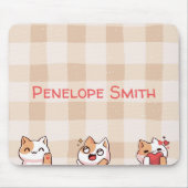 Schattigee Kinder  naam Manga Cartoon Cat Muismat (Voorkant)