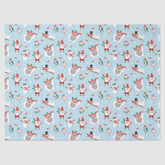 Schattigee Kinder Noordpool Kerst Tissuepapier (Voorkant)