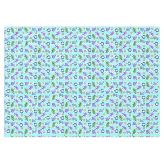 Schattigee Kinder Oceaan Zee Leven Zeester Octopus Tafelkleed (Voorkant (Horizontaal))