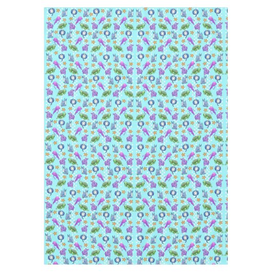 Schattigee Kinder Oceaan Zee Leven Zeester Octopus Tafelkleed (Voorkant)