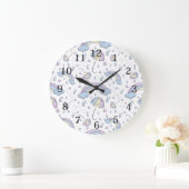 Schattigee Kinder Paarse Regenboog achtergrond Grote Klok (Huis)