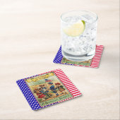Schattigee  Kinder Patriottische Vlag van 4 juli Kartonnen Onderzetters (Insitu)