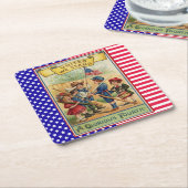 Schattigee  Kinder Patriottische Vlag van 4 juli Kartonnen Onderzetters (Schuin)
