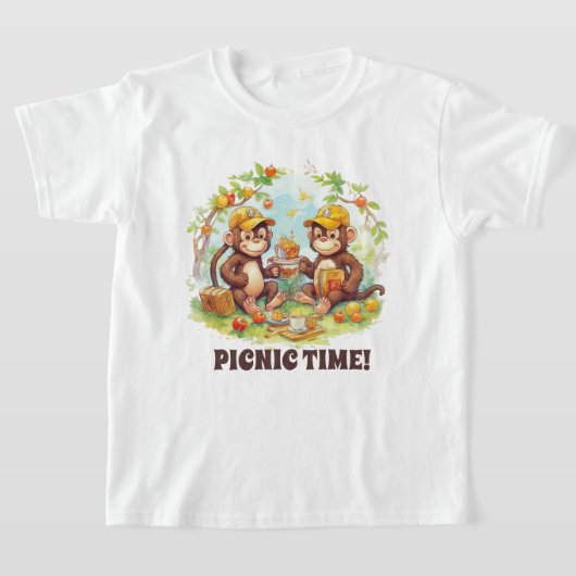 Schattigee kinder picknickaap voeg naam toe t-shirt (Laagn)
