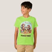 Schattigee kinder picknickaap voeg naam toe t-shirt (Voorkant volledig)