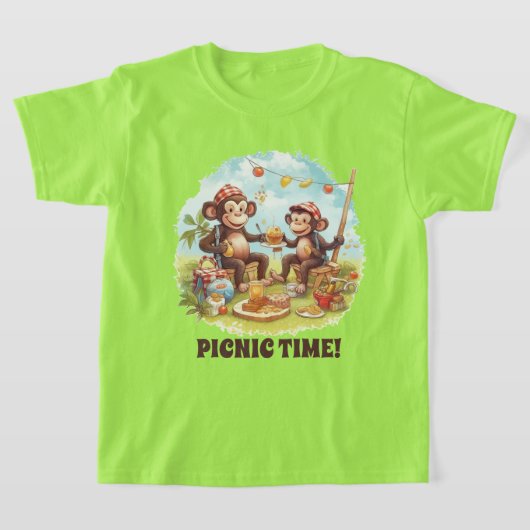 Schattigee kinder picknickaap voeg naam toe t-shirt (Laagn)