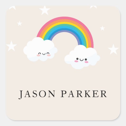 Schattigee Kinder Regenboog Stickers (Voorkant)