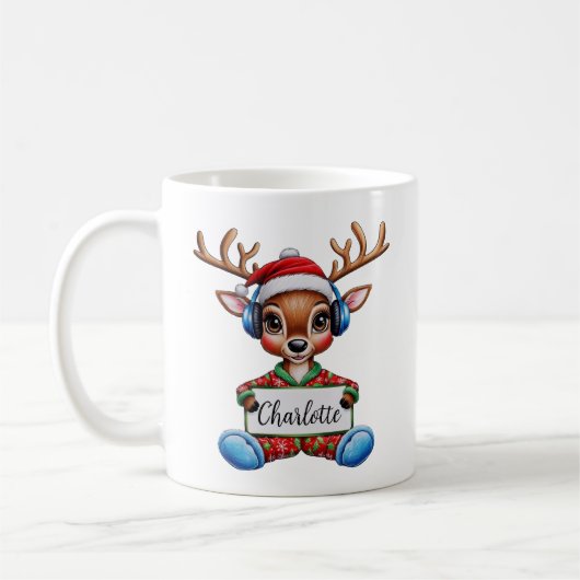 Schattigee Kinder rendier kerst Mok (Links)