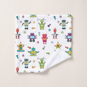Schattigee Kinder robot met meerdere kleuren Bad Handdoek (Wasdoekje)