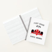 Schattigee Kinder Rode Racing Auto School Spiraal Notitieboek (Binnen)