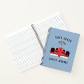 Schattigee Kinder Rode Racing Auto School Spiraal  Notitieboek (Binnen)