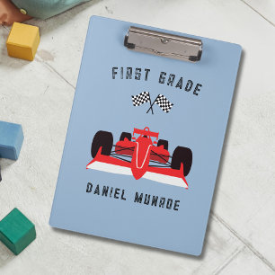Schattigee Kinder Rode Racing Car School Klembord