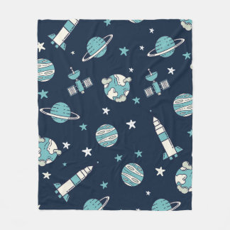 Schattigee Kinder ruimte astronaut blauw patroon Fleece Deken