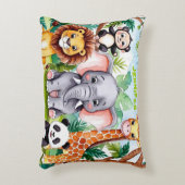 Schattigee Kinder Safari Oerwoud Dieren Persoonlij Accent Kussen (Voorkant(Verticaal))