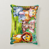 Schattigee Kinder Safari Oerwoud Dieren Persoonlij Accent Kussen (Achterkant (Verticaal))