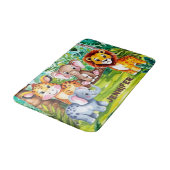 Schattigee Kinder Safari Oerwoud Dieren Persoonlij Badmat (Gekanteld)
