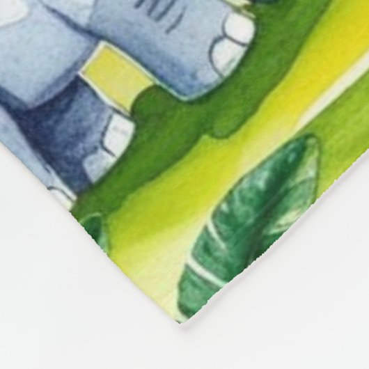 Schattigee Kinder Safari Oerwoud Dieren Persoonlij Fleece Deken (Hoek)