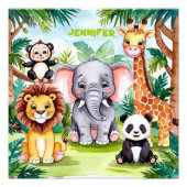 Schattigee Kinder Safari Oerwoud Dieren Persoonlij Foto Afdruk (Voorkant)