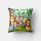Schattigee Kinder Safari Oerwoud Dieren Persoonlij Kussen (Achterkant)