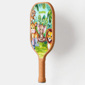 Schattigee Kinder Safari Oerwoud Dieren Persoonlij Pickleball Paddle (Links)