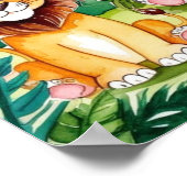 Schattigee Kinder Safari Oerwoud Dieren Persoonlij Poster (Hoek)