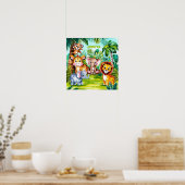 Schattigee Kinder Safari Oerwoud Dieren Persoonlij Poster (Keuken)