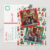 Schattigee Kinder Sledding Twee Foto Kerst Feestdagenkaart (Voorkant / Achterkant)