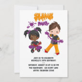 Schattigee Kinder Slime Party Verjaardagsfoto Kaart (Voorkant)