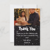 Schattigee Kinder sneeuwfoto kerst Bedankkaart (Voorkant)