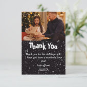 Schattigee Kinder sneeuwfoto kerst Bedankkaart (Staand voorkant)