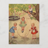 Schattigee kinder spelen Faux Wrapped Canvas Print Briefkaart (Voorkant)