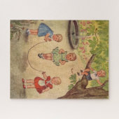 Schattigee kinder spelen Faux Wrapped Canvas Print Legpuzzel (Horizontaal)