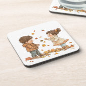 Schattigee Kinder Spelen Herfst Bier Onderzetter (Linkerzijde)