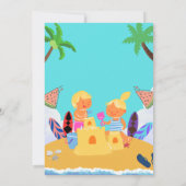 Schattigee Kinder strand zomerfeest uitnodiging |  (Achterkant)