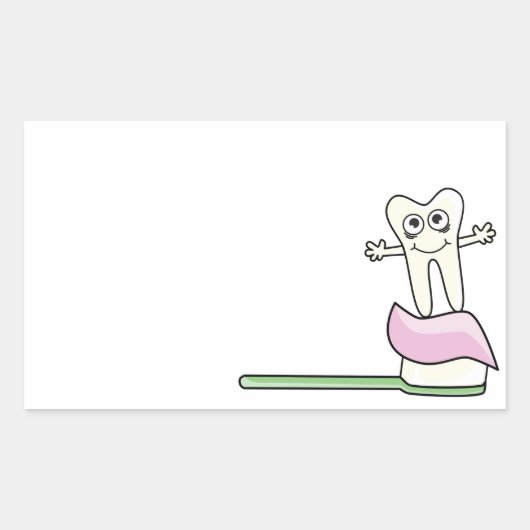Schattigee Kinder tandarts Rechthoekige Sticker (Voorkant)